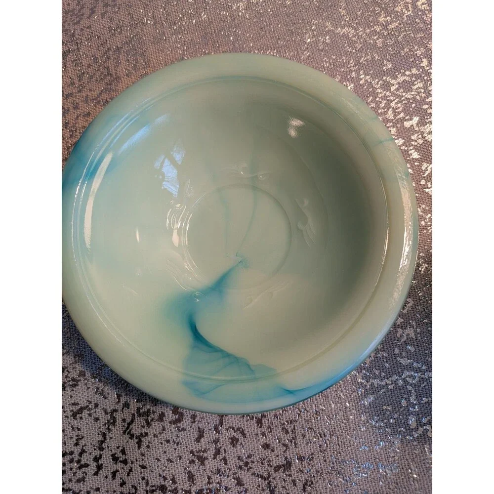 Green Milk Glass Pitcher Avon Basin Moonwind Bath Oil 5 1/2in Tall Vintage 70's